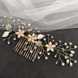 Bridal Hair Accessories Crystal Peals Hair Combs Wedding Hair Clips Accessories Jewelry Handmade Women Hair Ornaments Headpieces daiiibabyyy