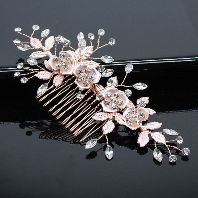 Bridal Hair Accessories Crystal Peals Hair Combs Wedding Hair Clips Accessories Jewelry Handmade Women Hair Ornaments Headpieces daiiibabyyy