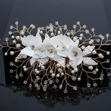 Bridal Hair Accessories Crystal Peals Hair Combs Wedding Hair Clips Accessories Jewelry Handmade Women Hair Ornaments Headpieces daiiibabyyy