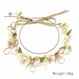 Bride Wedding Hair Accessories Gorgeous Flower Headbands Braided Hair Vine Pearl Headpiece Hair Ornament For Women Girls daiiibabyyy