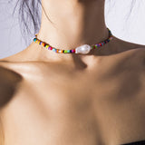 Bohemia handmade rainbow beads candy shell personality multi-layer satellite Necklace women's fashion jewelry necklace daiiibabyyy