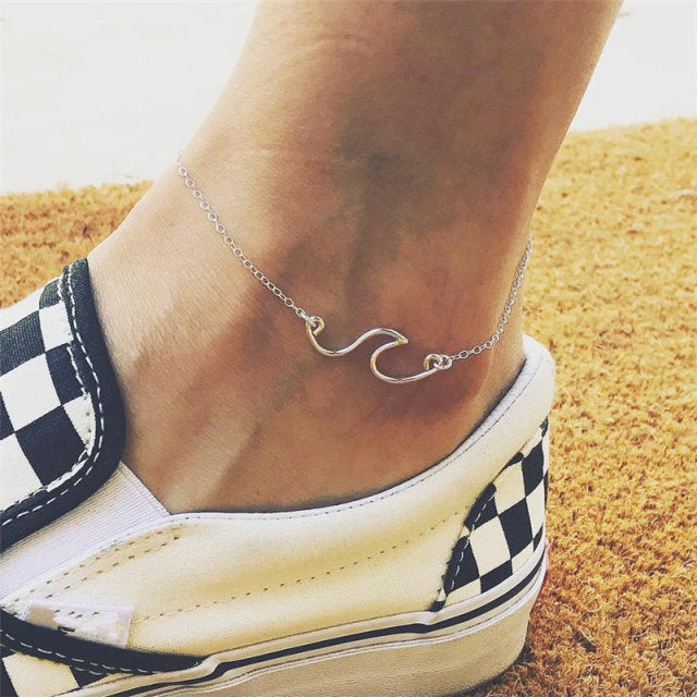 2pcs/Set Blue/White Color Boho Beads Ankle Bracelet Hot Sale Natural Shell Anklets For Women Bohemian Jewelry Wholesale daiiibabyyy