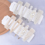 5Pcs/Set Fashion Pearl Hair Clip Snap Button Hair Pins for Women Sweet Pearl Hairpin Hair Clips Jewelry Lady Barrette Stick daiiibabyyy