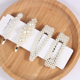 5Pcs/Set Fashion Pearl Hair Clip Snap Button Hair Pins for Women Sweet Pearl Hairpin Hair Clips Jewelry Lady Barrette Stick daiiibabyyy