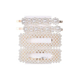 5Pcs/Set Fashion Pearl Hair Clip Snap Button Hair Pins for Women Sweet Pearl Hairpin Hair Clips Jewelry Lady Barrette Stick daiiibabyyy