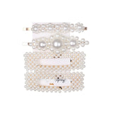 5Pcs/Set Fashion Pearl Hair Clip Snap Button Hair Pins for Women Sweet Pearl Hairpin Hair Clips Jewelry Lady Barrette Stick daiiibabyyy