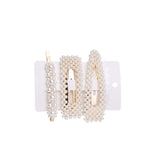 5Pcs/Set Fashion Pearl Hair Clip Snap Button Hair Pins for Women Sweet Pearl Hairpin Hair Clips Jewelry Lady Barrette Stick daiiibabyyy