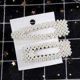 5Pcs/Set Fashion Pearl Hair Clip Snap Button Hair Pins for Women Sweet Pearl Hairpin Hair Clips Jewelry Lady Barrette Stick daiiibabyyy