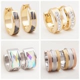 Yunkingdom 32 Pairs Different Style Fashion Geometric Stainless Steel Small Circle Hoop Earrings for Womens Girls Punk Jewelry