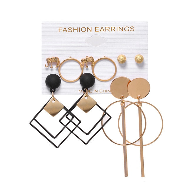 Tassel Acrylic Earrings For Women Bohemian Earrings Set Big Geometric Drop Earring 2020 Pearl Earrings Set DIY Fashion Jewelry daiiibabyyy