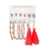 Tassel Acrylic Earrings For Women Bohemian Earrings Set Big Geometric Drop Earring 2020 Pearl Earrings Set DIY Fashion Jewelry daiiibabyyy