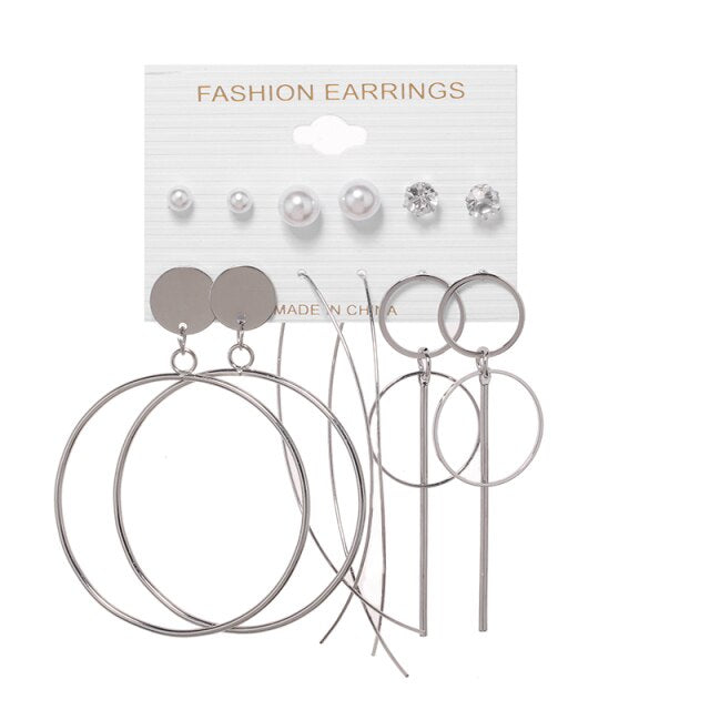 Tassel Acrylic Earrings For Women Bohemian Earrings Set Big Geometric Drop Earring 2020 Pearl Earrings Set DIY Fashion Jewelry daiiibabyyy