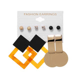 Tassel Acrylic Earrings For Women Bohemian Earrings Set Big Geometric Drop Earring 2020 Pearl Earrings Set DIY Fashion Jewelry daiiibabyyy