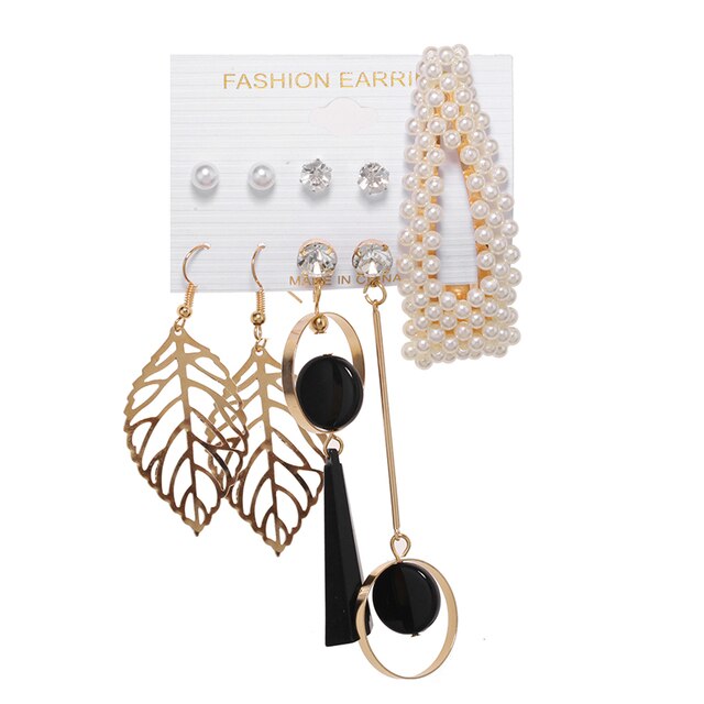 Tassel Acrylic Earrings For Women Bohemian Earrings Set Big Geometric Drop Earring 2020 Pearl Earrings Set DIY Fashion Jewelry daiiibabyyy