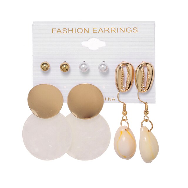 Tassel Acrylic Earrings For Women Bohemian Earrings Set Big Geometric Drop Earring 2020 Pearl Earrings Set DIY Fashion Jewelry daiiibabyyy