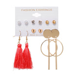 Tassel Acrylic Earrings For Women Bohemian Earrings Set Big Geometric Drop Earring 2020 Pearl Earrings Set DIY Fashion Jewelry daiiibabyyy