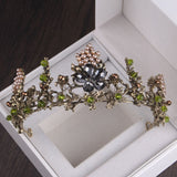 Baroque Black Crystal Pearl Bridal Tiaras Crown Rhinestone Pageant Diadem Bride Headband Wedding Hair Accessories Tiara De Noiva daiiibabyyy