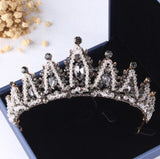 Baroque Black Crystal Pearl Bridal Tiaras Crown Rhinestone Pageant Diadem Bride Headband Wedding Hair Accessories Tiara De Noiva daiiibabyyy