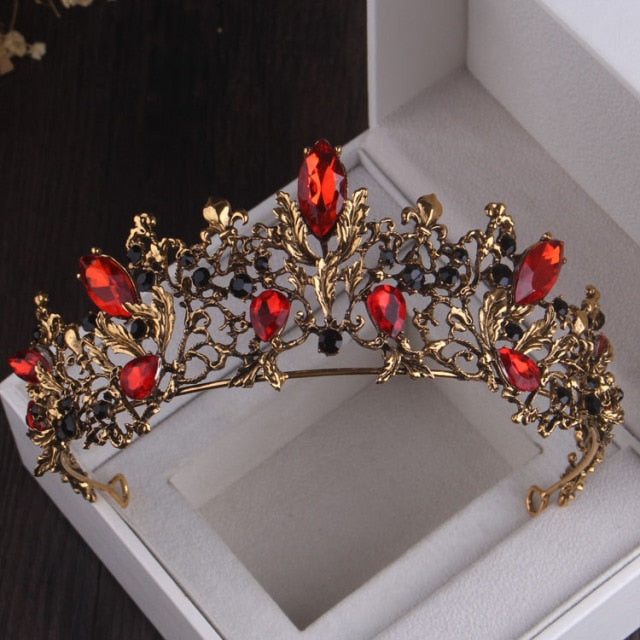 Baroque Black Crystal Pearl Bridal Tiaras Crown Rhinestone Pageant Diadem Bride Headband Wedding Hair Accessories Tiara De Noiva daiiibabyyy