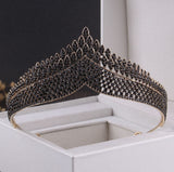 Baroque Black Crystal Pearl Bridal Tiaras Crown Rhinestone Pageant Diadem Bride Headband Wedding Hair Accessories Tiara De Noiva daiiibabyyy