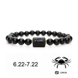 Black stone Beads 12 constellation couple Bracelet Men Bracelets For Women Pulseras Moda Masculina Hombre Man Mens Jewellery daiiibabyyy