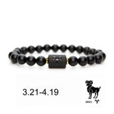 Black stone Beads 12 constellation couple Bracelet Men Bracelets For Women Pulseras Moda Masculina Hombre Man Mens Jewellery daiiibabyyy