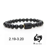 Black stone Beads 12 constellation couple Bracelet Men Bracelets For Women Pulseras Moda Masculina Hombre Man Mens Jewellery daiiibabyyy