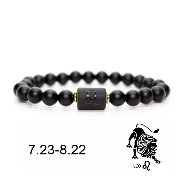 Black stone Beads 12 constellation couple Bracelet Men Bracelets For Women Pulseras Moda Masculina Hombre Man Mens Jewellery daiiibabyyy