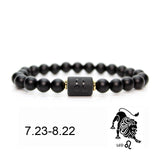 Black stone Beads 12 constellation couple Bracelet Men Bracelets For Women Pulseras Moda Masculina Hombre Man Mens Jewellery daiiibabyyy