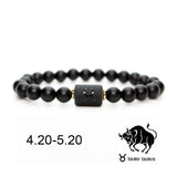 Black stone Beads 12 constellation couple Bracelet Men Bracelets For Women Pulseras Moda Masculina Hombre Man Mens Jewellery daiiibabyyy