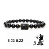 Black stone Beads 12 constellation couple Bracelet Men Bracelets For Women Pulseras Moda Masculina Hombre Man Mens Jewellery daiiibabyyy