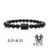 Black stone Beads 12 constellation couple Bracelet Men Bracelets For Women Pulseras Moda Masculina Hombre Man Mens Jewellery daiiibabyyy