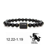 Black stone Beads 12 constellation couple Bracelet Men Bracelets For Women Pulseras Moda Masculina Hombre Man Mens Jewellery daiiibabyyy