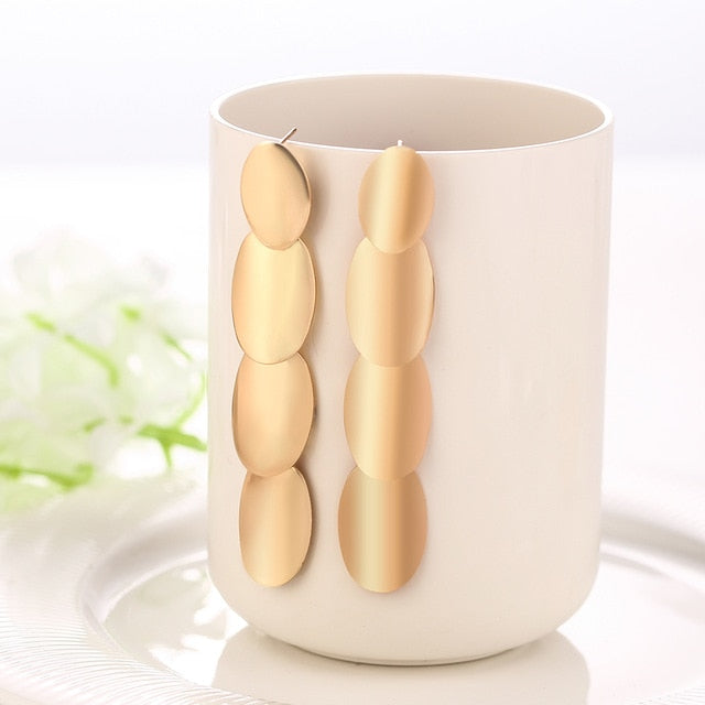 WYBU Summer Style Golden Drop Earrings For Women Geomatric Black Long Hanging Earring Triangle Bts Jewelry Earing bijouterie daiiibabyyy