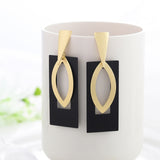 WYBU Summer Style Golden Drop Earrings For Women Geomatric Black Long Hanging Earring Triangle Bts Jewelry Earing bijouterie daiiibabyyy