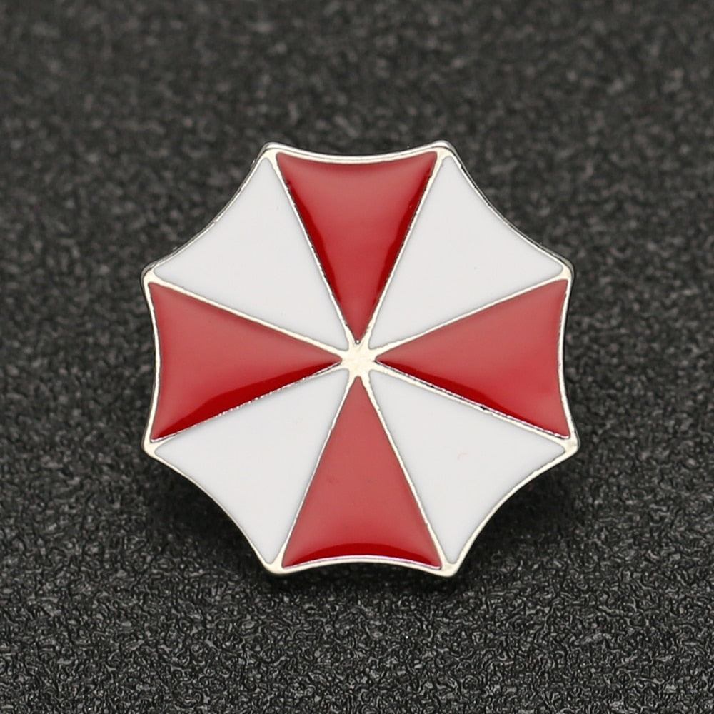 Biohazard Brooch Pin Alice Umbrella Corporation Red White Enamel Logo Amulet Badge Hot Movie Game Jewelry Men Women Wholesale daiiibabyyy