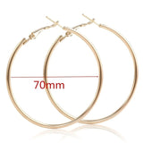 40mm 60mm 70mm 80mm Exaggerate Big Smooth Circle Hoop Earrings Brincos Simple Party Round Loop Earrings for Women Jewelry daiiibabyyy
