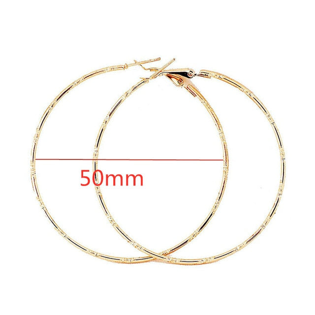 40mm 60mm 70mm 80mm Exaggerate Big Smooth Circle Hoop Earrings Brincos Simple Party Round Loop Earrings for Women Jewelry daiiibabyyy