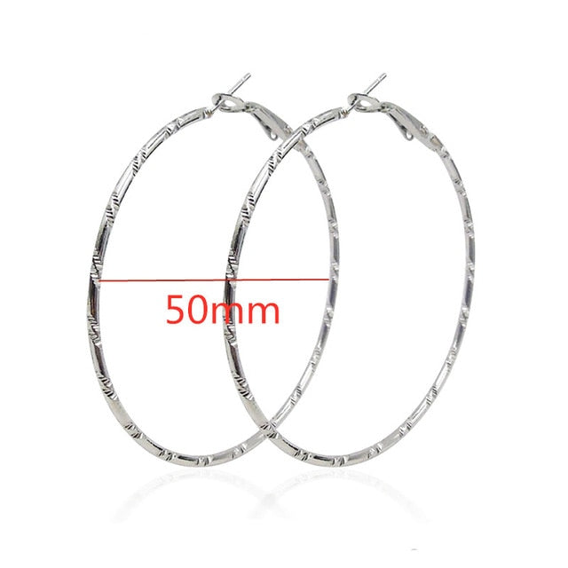 40mm 60mm 70mm 80mm Exaggerate Big Smooth Circle Hoop Earrings Brincos Simple Party Round Loop Earrings for Women Jewelry daiiibabyyy