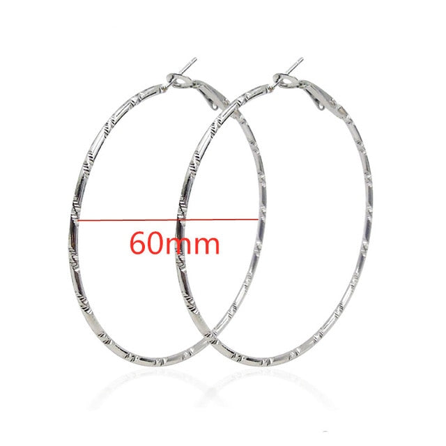 40mm 60mm 70mm 80mm Exaggerate Big Smooth Circle Hoop Earrings Brincos Simple Party Round Loop Earrings for Women Jewelry daiiibabyyy