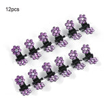 6/12pcs Crystal Rhinestone Flower Hair Claws Clamps Hairgrip Accessories Hairpins Hair Clips Jewelry for Women Bridal Kids Girl daiiibabyyy