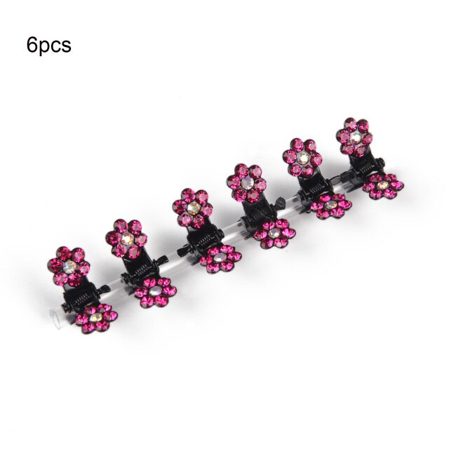 6/12pcs Crystal Rhinestone Flower Hair Claws Clamps Hairgrip Accessories Hairpins Hair Clips Jewelry for Women Bridal Kids Girl daiiibabyyy