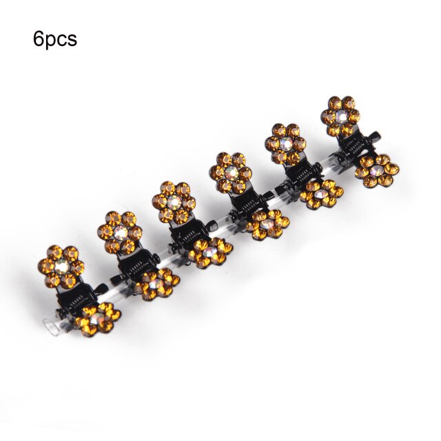 6/12pcs Crystal Rhinestone Flower Hair Claws Clamps Hairgrip Accessories Hairpins Hair Clips Jewelry for Women Bridal Kids Girl daiiibabyyy