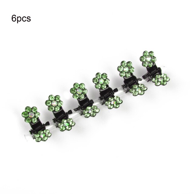 6/12pcs Crystal Rhinestone Flower Hair Claws Clamps Hairgrip Accessories Hairpins Hair Clips Jewelry for Women Bridal Kids Girl daiiibabyyy