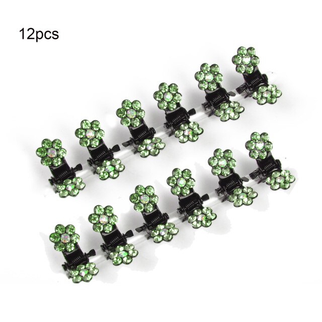 6/12pcs Crystal Rhinestone Flower Hair Claws Clamps Hairgrip Accessories Hairpins Hair Clips Jewelry for Women Bridal Kids Girl daiiibabyyy