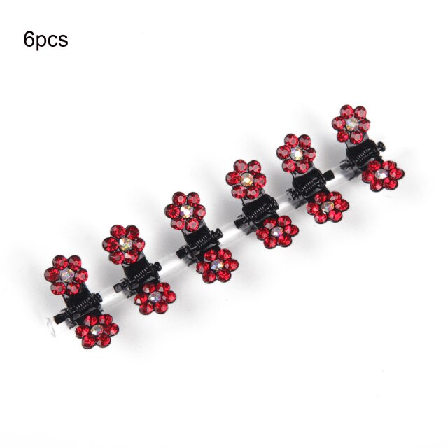 6/12pcs Crystal Rhinestone Flower Hair Claws Clamps Hairgrip Accessories Hairpins Hair Clips Jewelry for Women Bridal Kids Girl daiiibabyyy