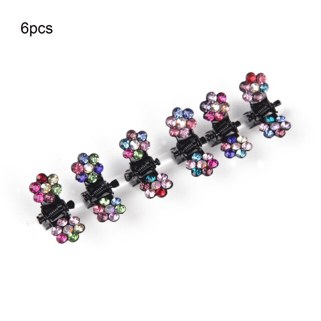 6/12pcs Crystal Rhinestone Flower Hair Claws Clamps Hairgrip Accessories Hairpins Hair Clips Jewelry for Women Bridal Kids Girl daiiibabyyy
