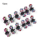 6/12pcs Crystal Rhinestone Flower Hair Claws Clamps Hairgrip Accessories Hairpins Hair Clips Jewelry for Women Bridal Kids Girl daiiibabyyy