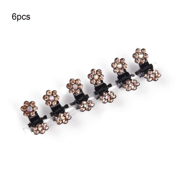 6/12pcs Crystal Rhinestone Flower Hair Claws Clamps Hairgrip Accessories Hairpins Hair Clips Jewelry for Women Bridal Kids Girl daiiibabyyy
