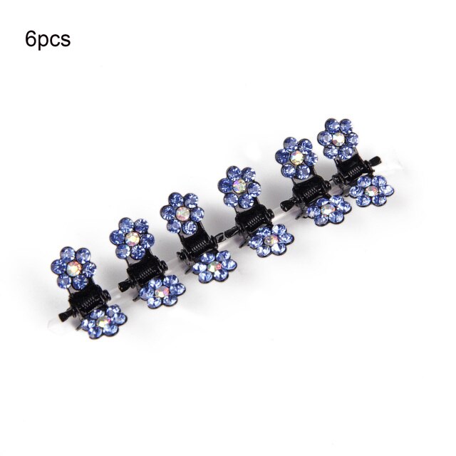 6/12pcs Crystal Rhinestone Flower Hair Claws Clamps Hairgrip Accessories Hairpins Hair Clips Jewelry for Women Bridal Kids Girl daiiibabyyy